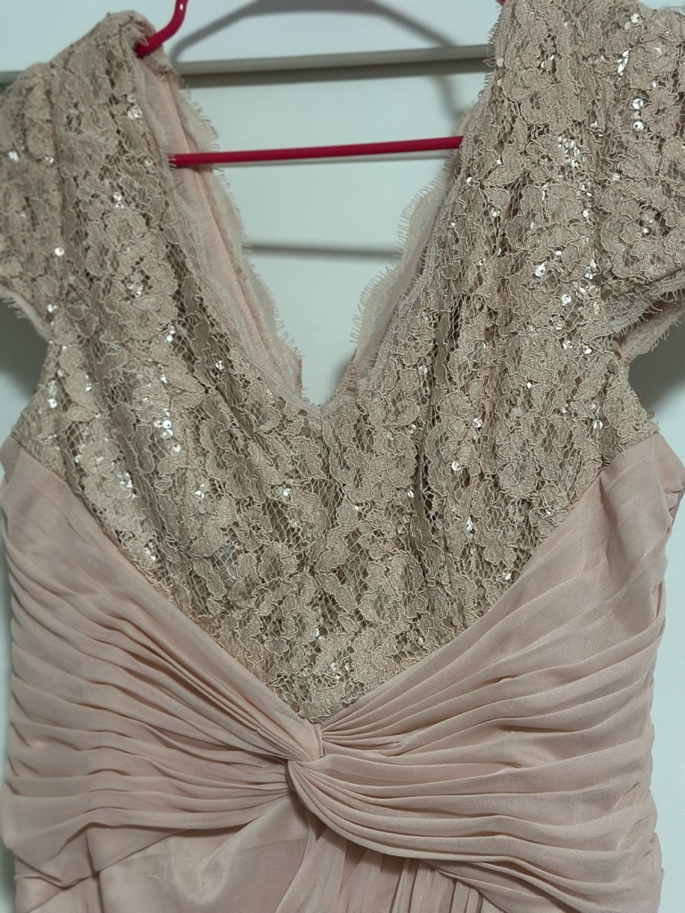 Adrianna Papell Lace Sequin Blush Pink Cocktail Dress